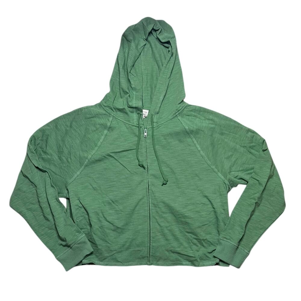 Victoria's Secret PINK Summer Lounge Cotton Zip-Up Hoodie Forest Pine Size Large